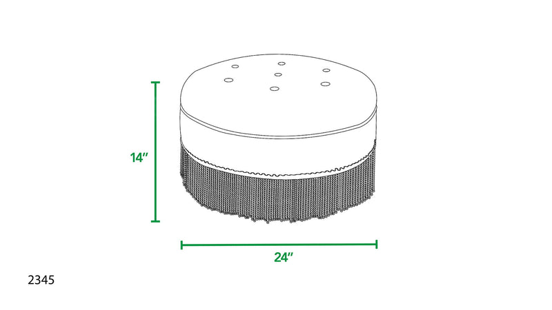Yolanda - Round Upholstered Accent Ottoman - Almond White - R&R Furniture Gallery (Fountain Valley, CA)