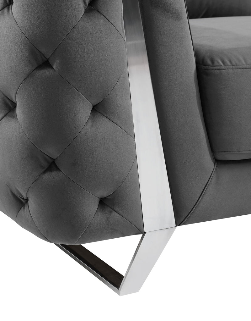 1051 - Contemporary Velvet Loveseat - R&R Furniture Gallery (Fountain Valley, CA)