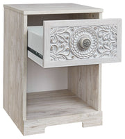 Paxberry - One Drawer Night Stand - Whitewash - R&R Furniture Gallery (Fountain Valley, CA)