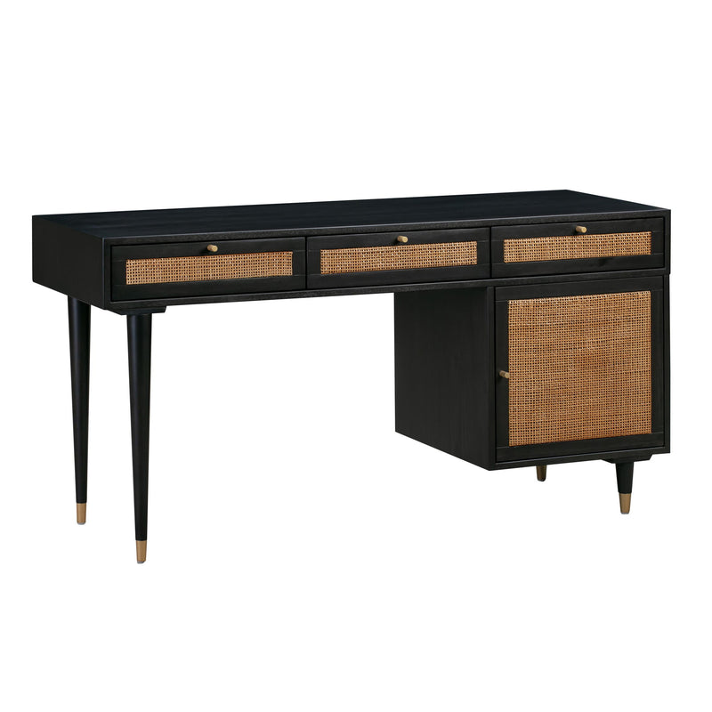 TOV Furniture Sierra writing desk with sleek wooden surface and minimalist design, suitable for home or office workspace.