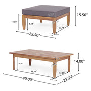Urbanek - Acacia Wood Outdoor Conversation Set - Teak - R&R Furniture Gallery (Fountain Valley, CA)