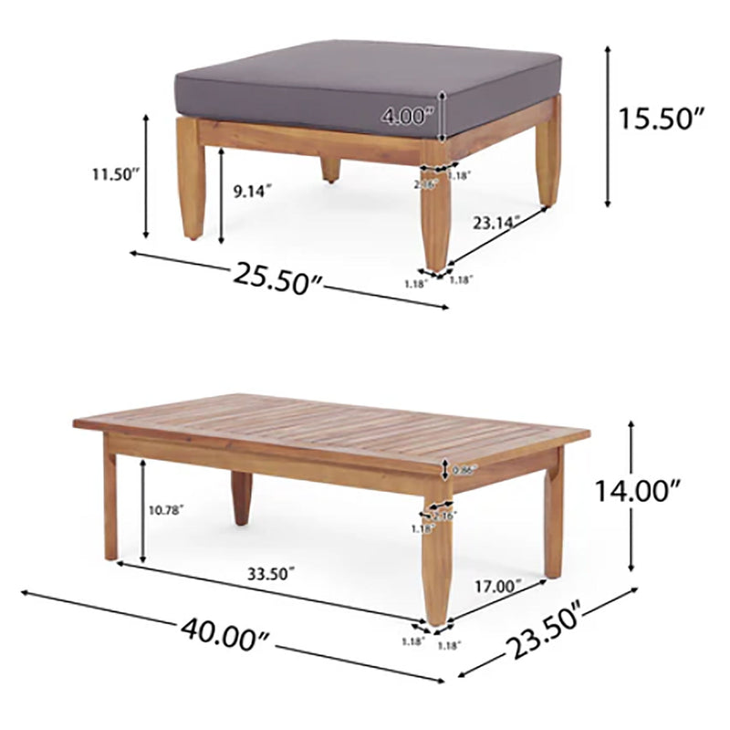 Urbanek - Acacia Wood Outdoor Conversation Set - Teak - R&R Furniture Gallery (Fountain Valley, CA)