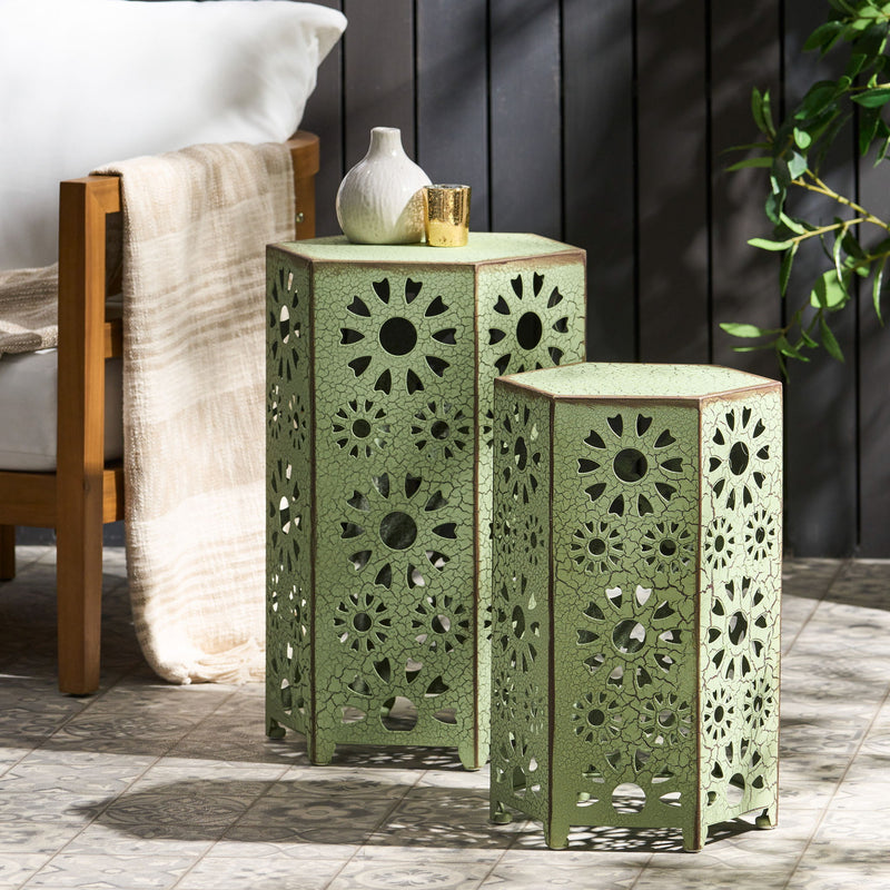 Noble House Eliana side table with a modern design, featuring a sleek surface and sturdy legs, perfect for living room decor.