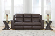 Lavenhorne - Rec Sofa W/Drop Down Table - Granite - R&R Furniture Gallery (Fountain Valley, CA)