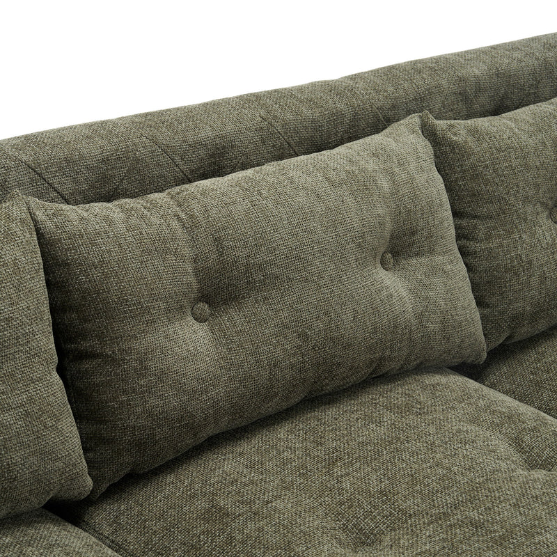 Noble House modern upholstered 3-seater sofa with tufted design, perfect for contemporary living room seating.