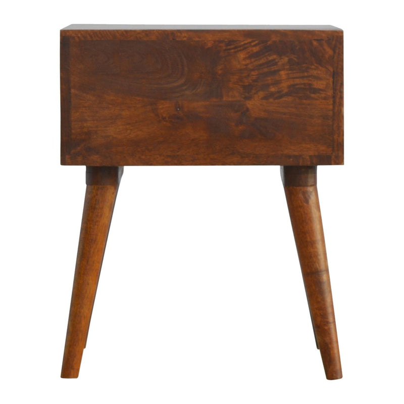 Inlay Geo Brass Bedside Table - Chestnut - R&R Furniture Gallery (Fountain Valley, CA)