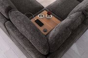 Celine - Corner Sectional Sofa With Right Facing Chaise, Cupholders, And Charging Ports - Gray - R&R Furniture Gallery (Fountain Valley, CA)
