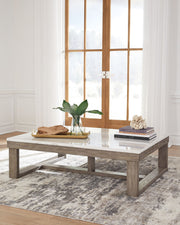 Loyaska - Rectangular Cocktail Table - Brown / Ivory - R&R Furniture Gallery (Fountain Valley, CA)