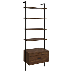 Wendell - 4 Shelf Storage Wall Bookshelf - Walnut