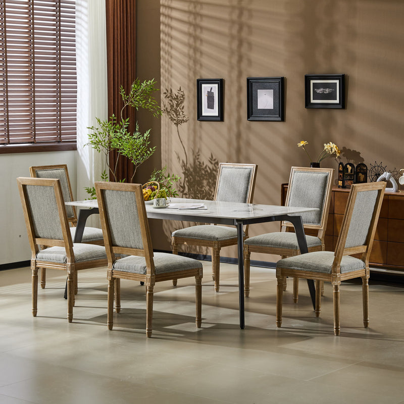 French Country Style Dining Chair With Upholstered Seating And Fluted Legs - R&R Furniture Gallery (Fountain Valley, CA)