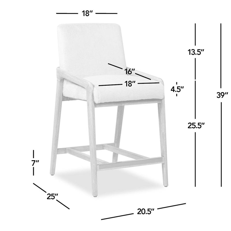Arizona - Solid Ash Upholstered Counter Stool With Rope Detail - Creme De La Creme White - R&R Furniture Gallery (Fountain Valley, CA)