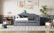 Upholstered Daybed With Cloud-Shaped Backrest, Trundle & 2 Drawers And USB Ports - R&R Furniture Gallery (Fountain Valley, CA)