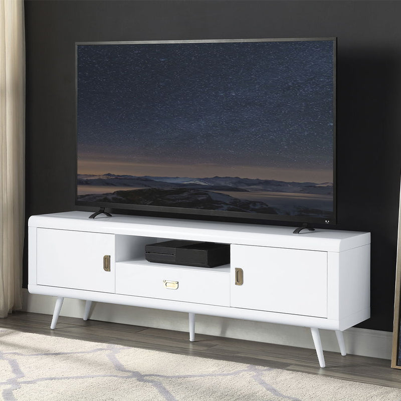 Pagan - TV Stand - White High Gloss - R&R Furniture Gallery (Fountain Valley, CA)