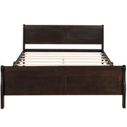 Platform Bed Frame Mattress Foundation Sleigh Bed With Headboard / Footboard / Wood Slat Suppor - R&R Furniture Gallery (Fountain Valley, CA)