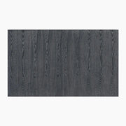 Rustic gray Devingo extendable dining table by Noble House, showing its length and wooden extension mechanism.