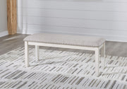 Robbinsdale - Large Upholstered Dining Room Bench - Antique White - R&R Furniture Gallery (Fountain Valley, CA)