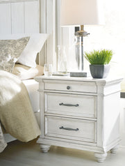 Kanwyn - Three Drawer Night Stand - Whitewash - R&R Furniture Gallery (Fountain Valley, CA)