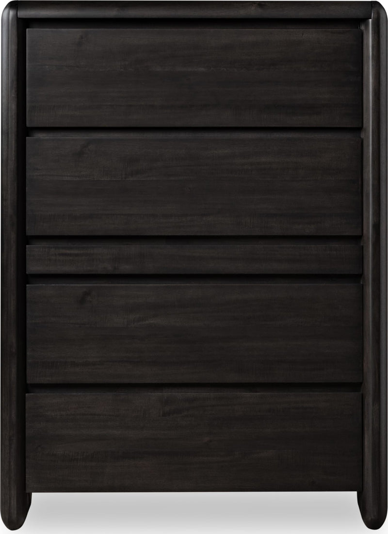 Xolani Five Drawer Acacia Wood Chest with Jewelry Tray in Jaguar