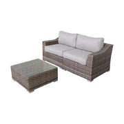 Outdoor Wicker Conversation Set With Cushions, All Weather - R&R Furniture Gallery (Fountain Valley, CA)