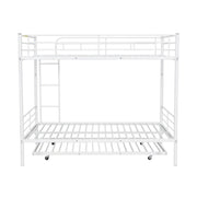 DreamHaus steel construction bunk bed with sturdy frame, twin beds on top and bottom, ideal for space-saving sleeping solutions.