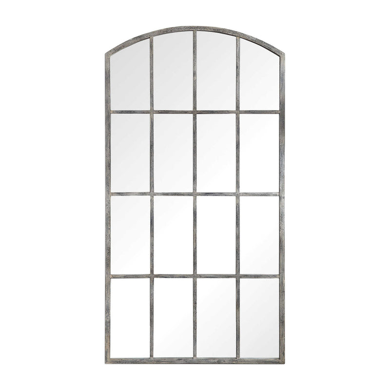 Uttermost Amiel arched ivory wall mirror with elegant frame, perfect for adding style to any room decor.