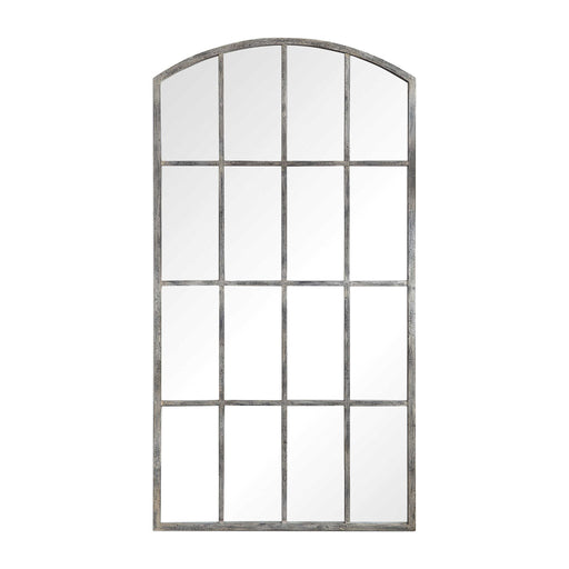 Uttermost Amiel arched ivory wall mirror with elegant frame, perfect for adding style to any room decor.