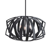 Black Thales geometric 3-light pendant fixture by Uttermost, featuring modern pendant lighting design with sleek black finish.