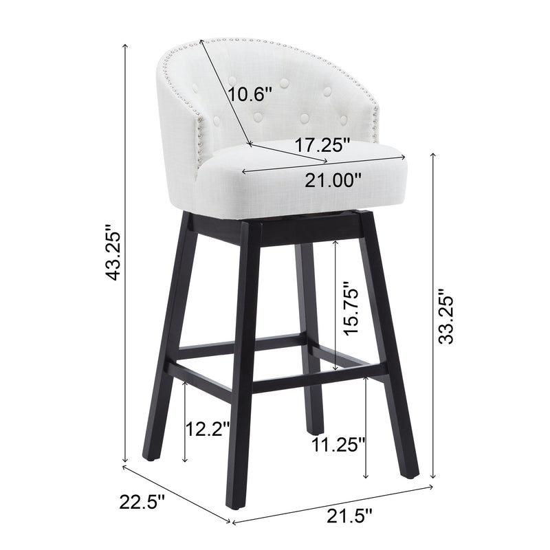 360 Degree Rotation Swivel Counter Stools (Set of 2) - R&R Furniture Gallery (Fountain Valley, CA)