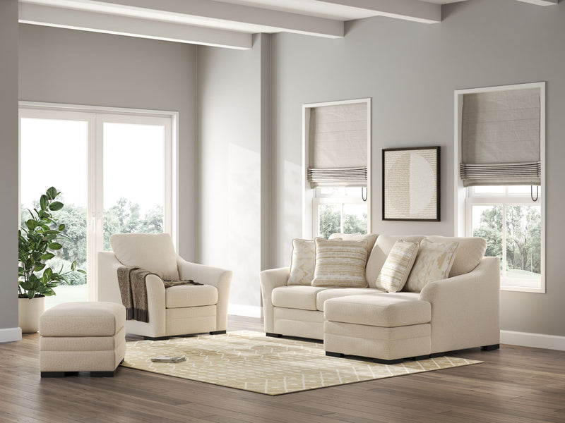 Benchcraft® Lango 2-piece living room set with a sofa and armchair, featuring modern upholstery and plush cushions.