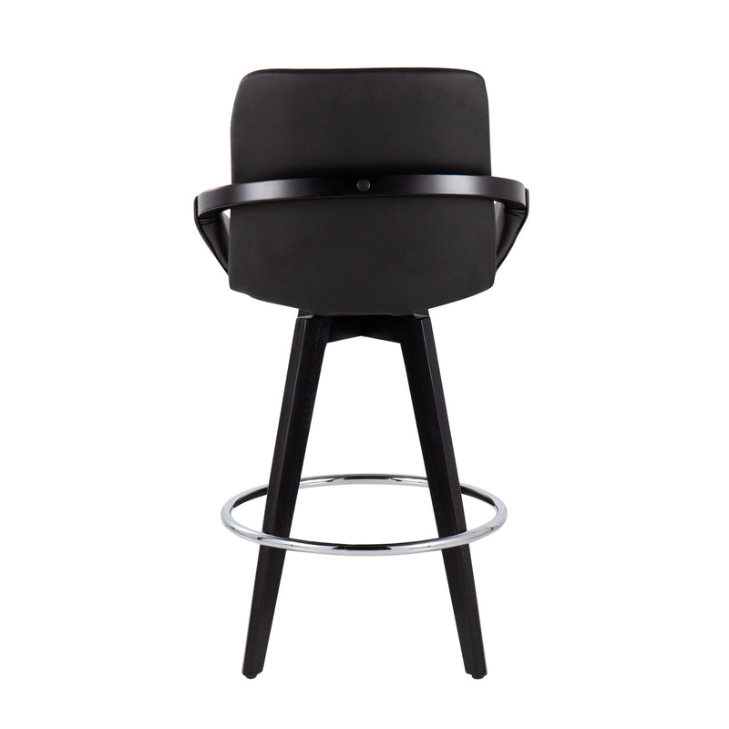 Lumi Source Cosmo contemporary fixed height counter stools with swivel, round footrest, set of 2, featuring sleek modern design
