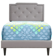 Button tufted upholstered bed by Glory Furniture with a cozy, elegant design and plush fabric for comfortable bedroom decor.