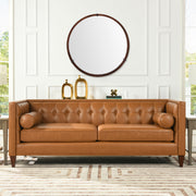 Hausen - Mid-Century Modern Round Accent Wall Mirror - Brown Walnut - R&R Furniture Gallery (Fountain Valley, CA)