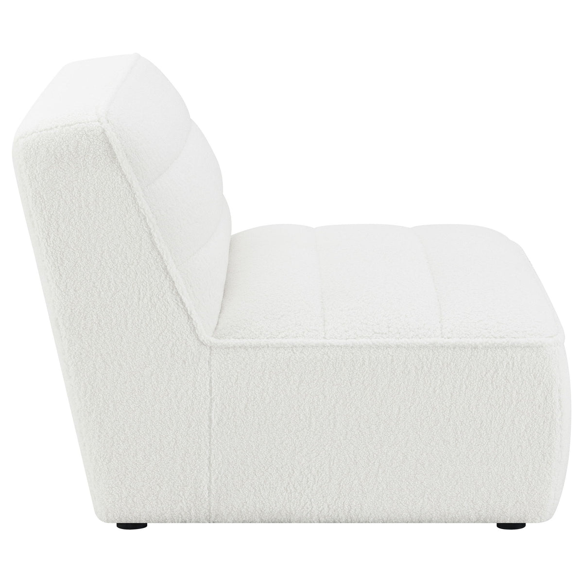 Bonnie - Upholstered Armless Chair With Channel Tufting - Ivory