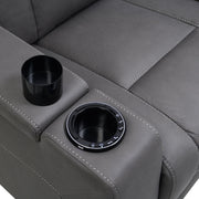 Leuco - Power Motion Recliner With Cup Holder, Control, LED & Power Headrest - Gray - R&R Furniture Gallery (Fountain Valley, CA)