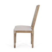French Country Dining Chair With Rectangular Cane Backrest And Smooth Upholstered Seating - R&R Furniture Gallery (Fountain Valley, CA)