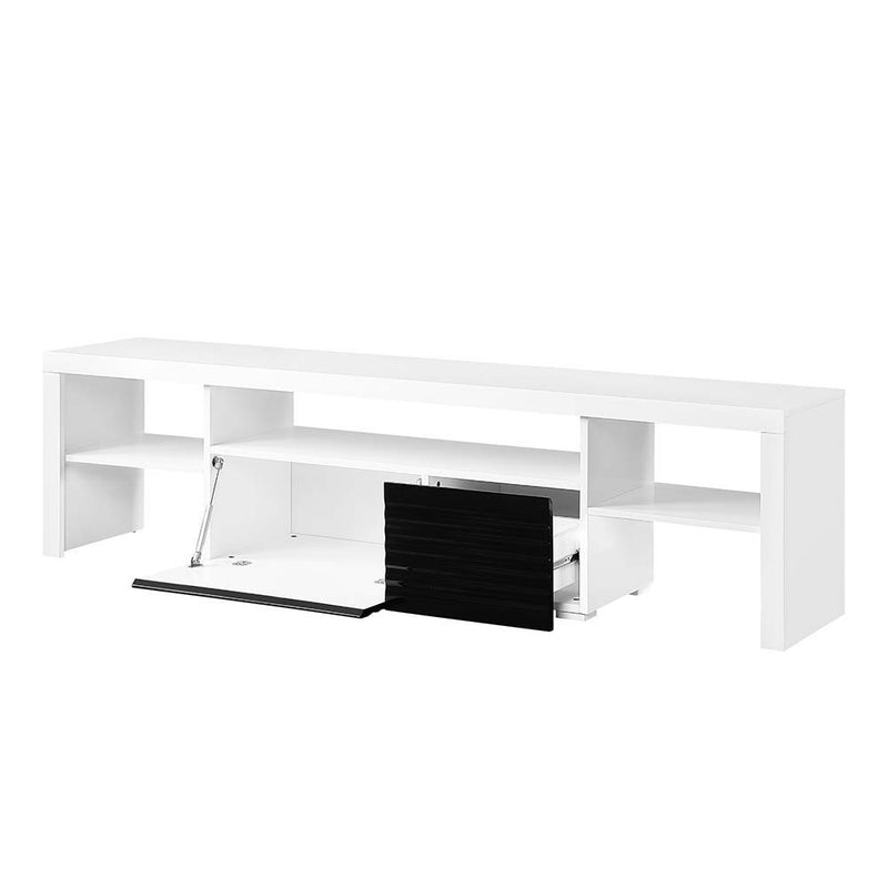 Buck II - TV Stand - White & Black High Gloss - R&R Furniture Gallery (Fountain Valley, CA)