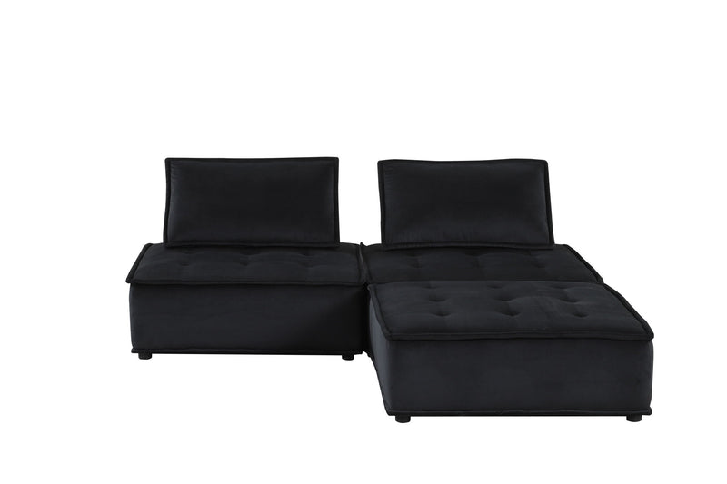 Lilola Home Anna stylish sectional sofa ottoman with plush fabric and modern design, shown in a cozy living room setting.