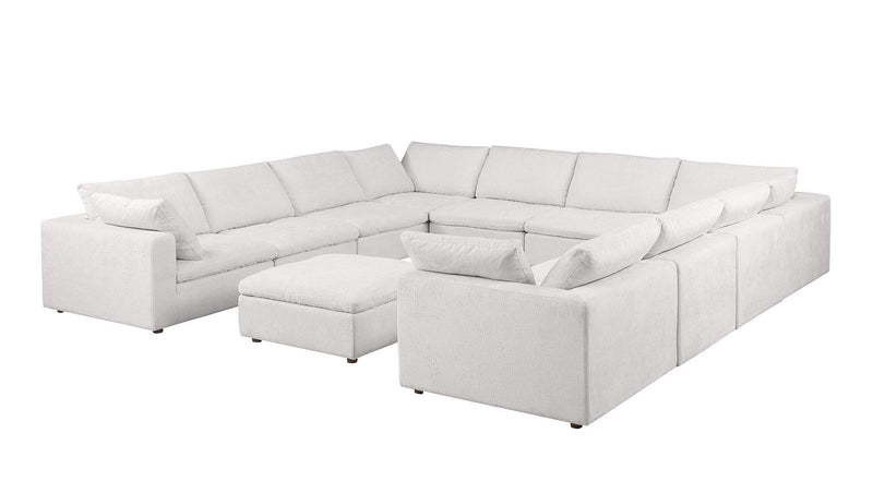 1100 - 11-Piece U-Shaped Sectional In Italian Fabric - Pearl