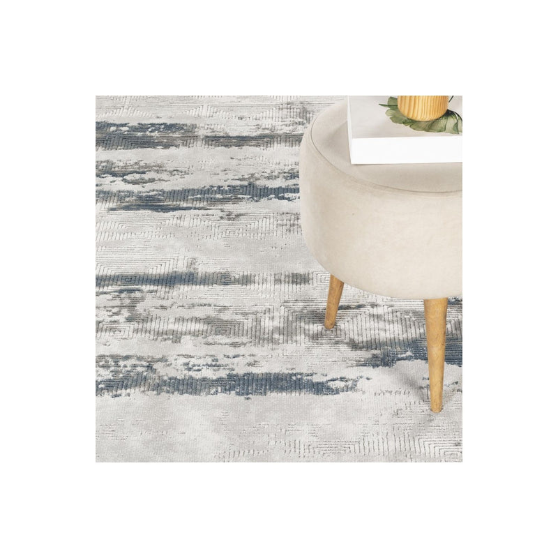 Geometrix - 5'3" X 7'3" Area Rug With Geometric 3D Effect - Gray / Ivory - R&R Furniture Gallery (Fountain Valley, CA)