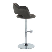 Set of two Lumi Source Margarite contemporary adjustable barstools with swivel, rounded T footrest, and modern design.