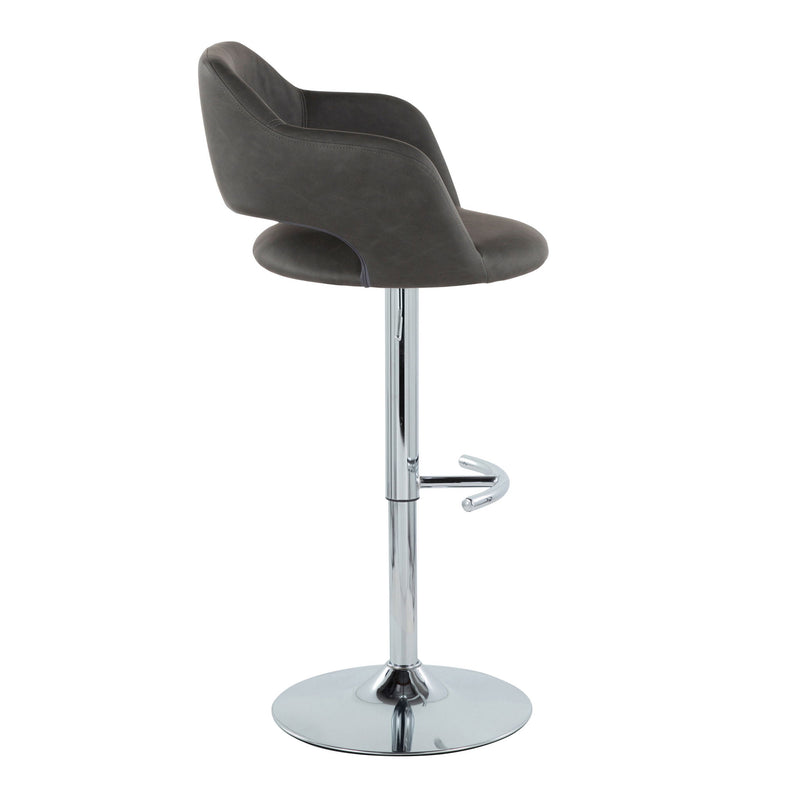 Set of two Lumi Source Margarite contemporary adjustable barstools with swivel, rounded T footrest, and modern design.