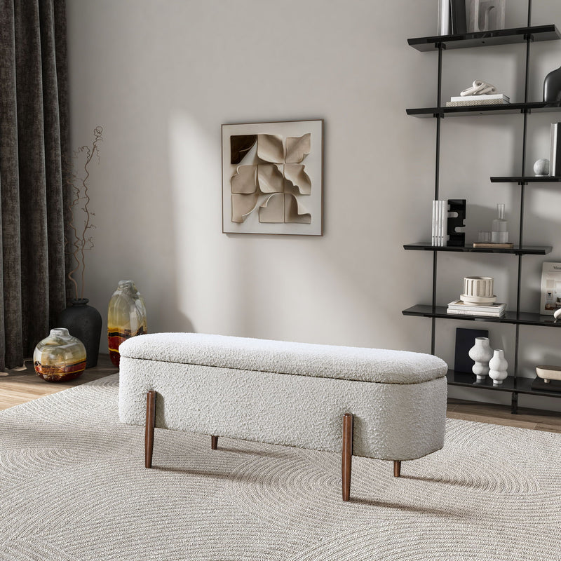 Sarna - Storage Bench - Ivory - R&R Furniture Gallery (Fountain Valley, CA)
