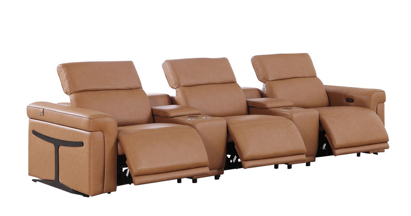 1126 - 5-Piece Modular Power Reclining Sofa In With 3 Power Recliners & Power Headrests