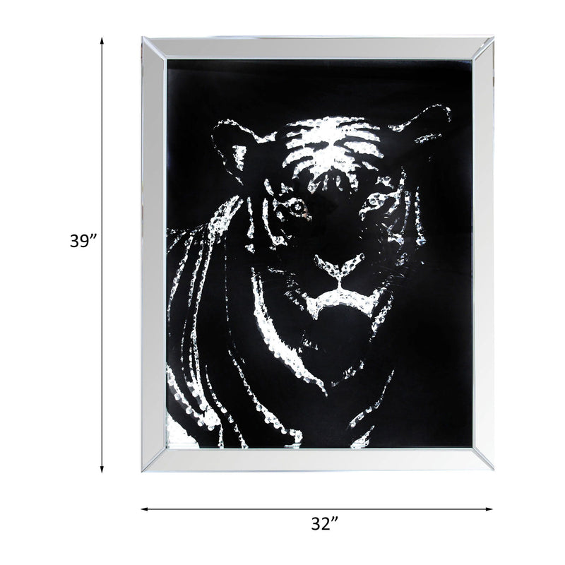 Talisha - Wall Art - Mirrored & Faux Crystal Tiger - R&R Furniture Gallery (Fountain Valley, CA)