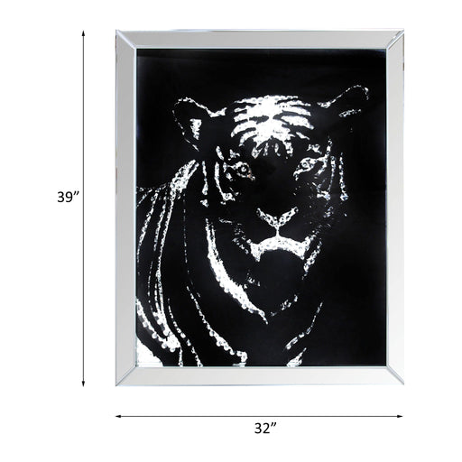 Talisha - Wall Art - Mirrored & Faux Crystal Tiger - R&R Furniture Gallery (Fountain Valley, CA)