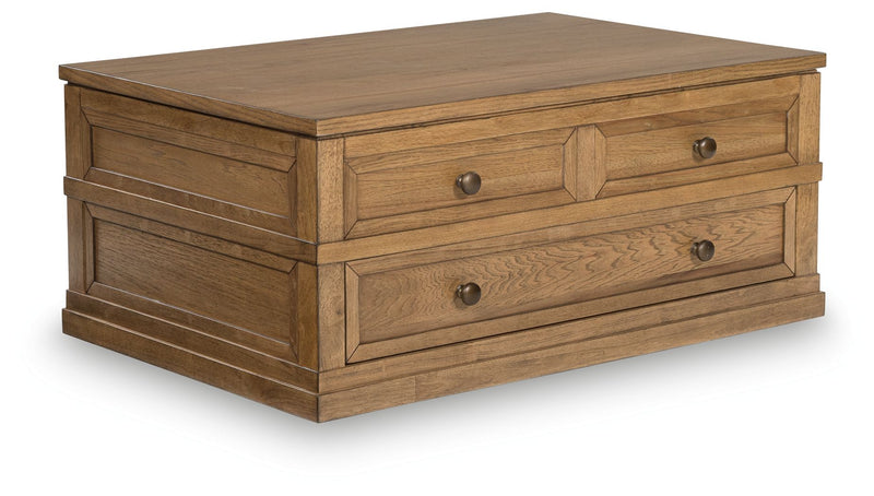 Sharlance - Lift Top Cocktail Table - Light Brown - R&R Furniture Gallery (Fountain Valley, CA)