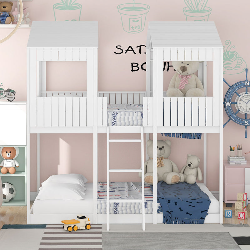 Bunk Bed With Roof, Window, Guardrail, Ladder - R&R Furniture Gallery (Fountain Valley, CA)