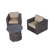Rattan Patio Set With Comfortable Cushions And Fire Pit - R&R Furniture Gallery (Fountain Valley, CA)