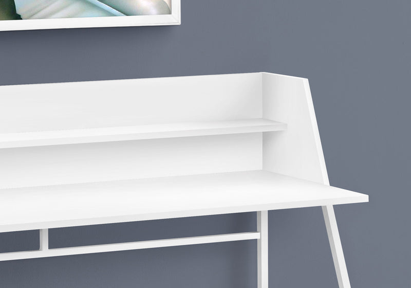 Computer Desk For Home Office, Laptop, Storage Shelves, Marble Look Contemporary & Modern - R&R Furniture Gallery (Fountain Valley, CA)