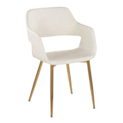 Pair of Lumi Source Margarite contemporary versatile dining chairs in a modern design, set of two, with sleek wooden legs and upholstered seats.